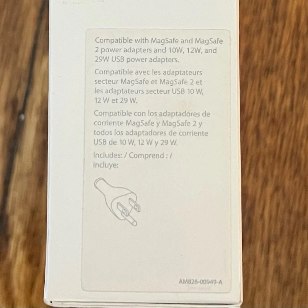 NWT APPLE Power Adapter Extension Cable White Mac Macbook Charger Extender